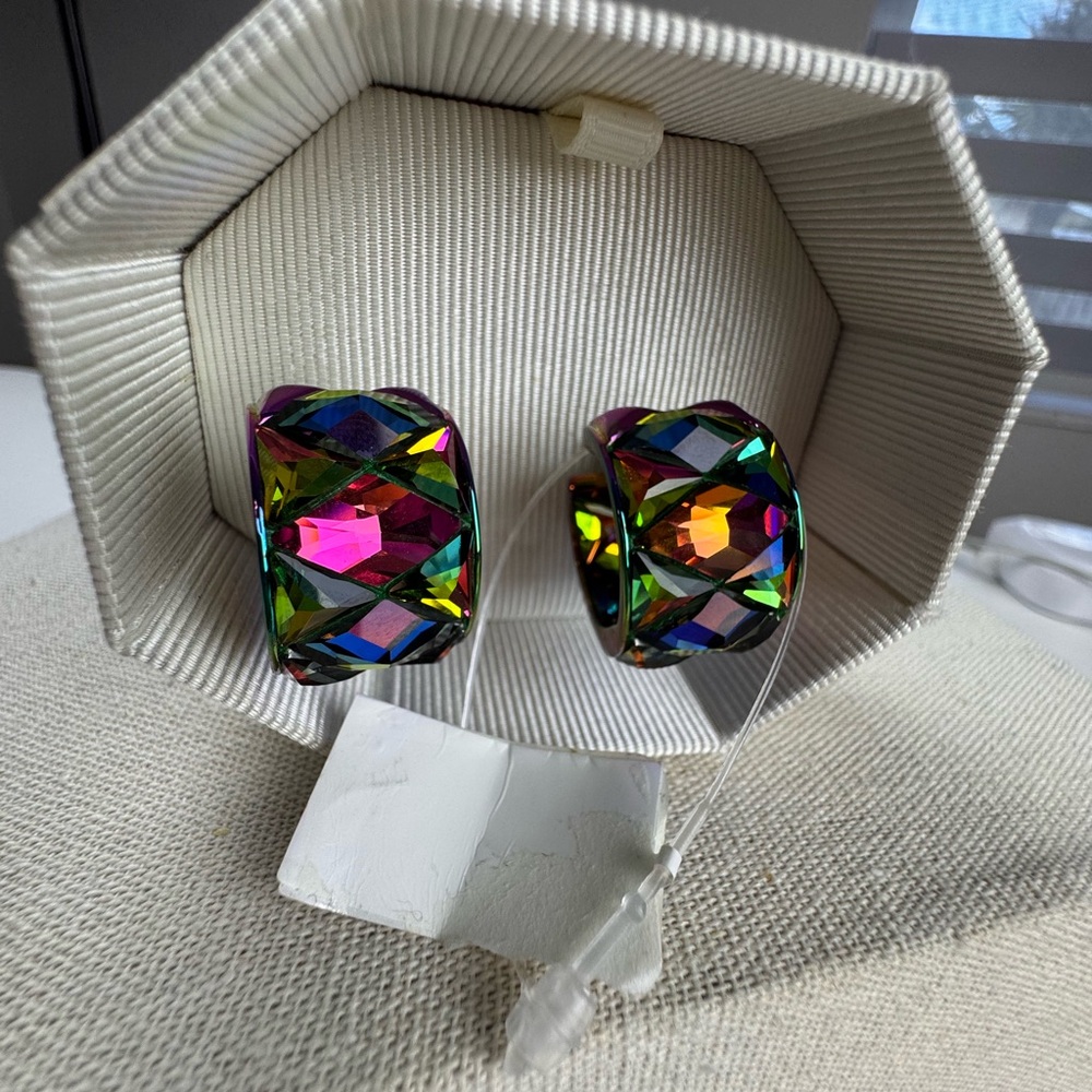 Swarovski Crystal Curiosa Hoop Earrings Multicolor Sparkly Shiny 5599880 NWT - Picture 4 of 11